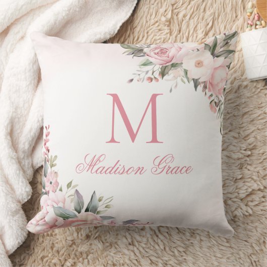 Coussin Nom du monogramme personnalisé (Couverture)