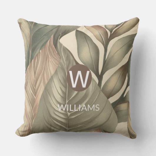 Coussin Nom du monogramme Tropical (Recto)