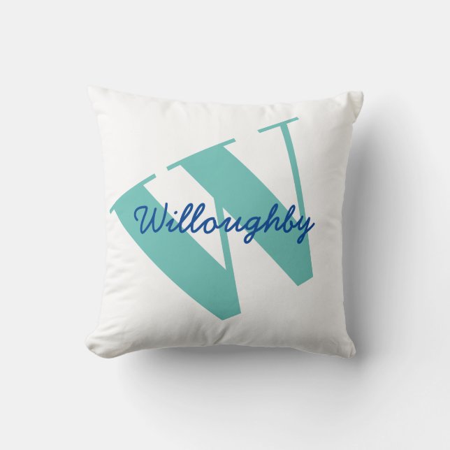Coussin Nom du monogramme Typographie moderne (Recto)