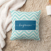 Coussin Nom du Motif Cute Blue Chevron Zig Zag (Couverture)