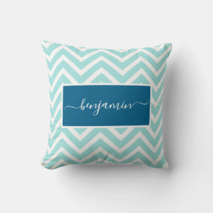 Coussin Nom du Motif Cute Blue Chevron Zig Zag