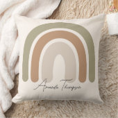 Coussin Nom du script rose arc-en-ciel monogrammé pastel m (Couverture)