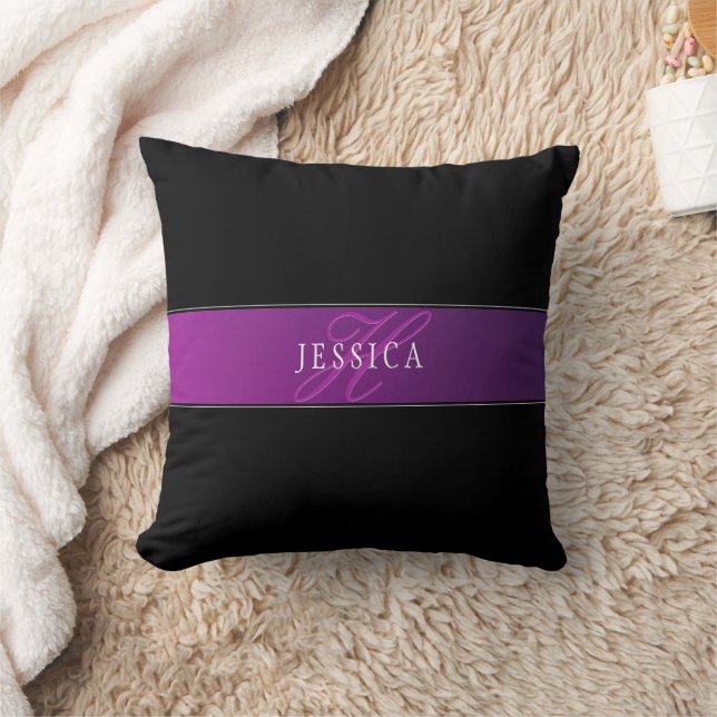 Coussin Nom élégant & initiale/s monogrammée/s (Couverture)