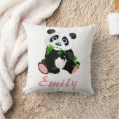 Coussin Nom en bambou vert noir et blanc d'ours panda (Couverture)