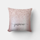 Coussin Nom en écriture manuscrite à monogramme pailleté o (Recto)