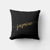 Coussin Nom en monogramme doré et noir minimal fémenin (Recto)