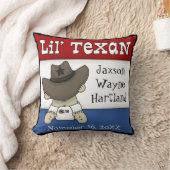 Coussin Nom et date d’naissance de Lil’ Texan (Couverture)