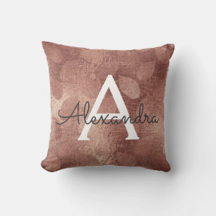 Coussin Nom et initiale métalliques de monogramme