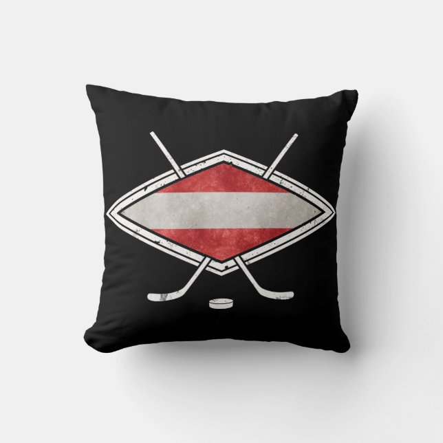Coussin Nom Et Numéro Logo De Hockey Autrichien (Recto)
