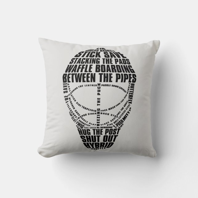 Coussin Nom Et Numéro Masque De Goalie De Hockey (Recto)