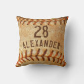 Coussin Nom et numéro personnalisés White Baseball Sports (Verso)