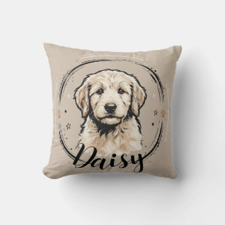 Coussin Nom et photo de l'animal de compagnie avec une typ