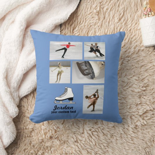 Coussin Nom fait sur commande de patineur de collage de (Couverture)