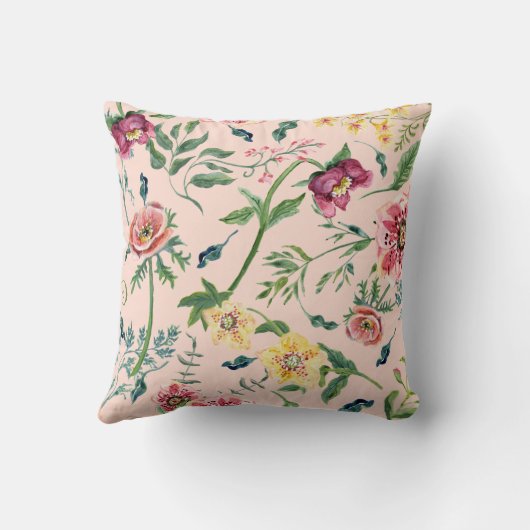 Coussin Nom floral de stat de naissance de lapins de (Verso)