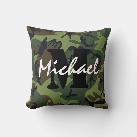 Coussin Nom initial militaire de l'armée | Enfants Petit S (Recto)