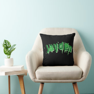 Coussin Nom Jayden Vert,