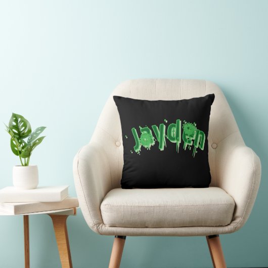 Coussin Nom Jayden Vert, (Chaise)