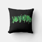 Coussin Nom Jayden Vert, (Recto)