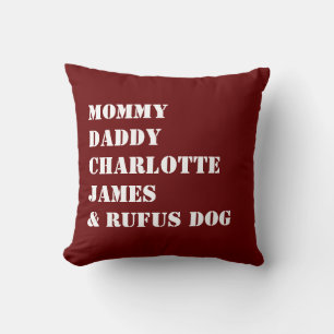 Coussin Nom Modèle Photo de famille personnalisée