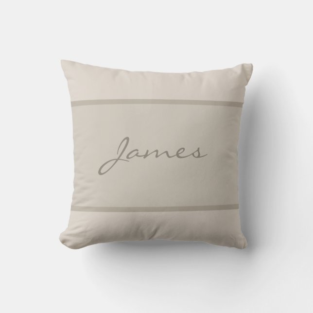 Coussin Nom moderne Police de script manuel Texte élégant  (Recto)