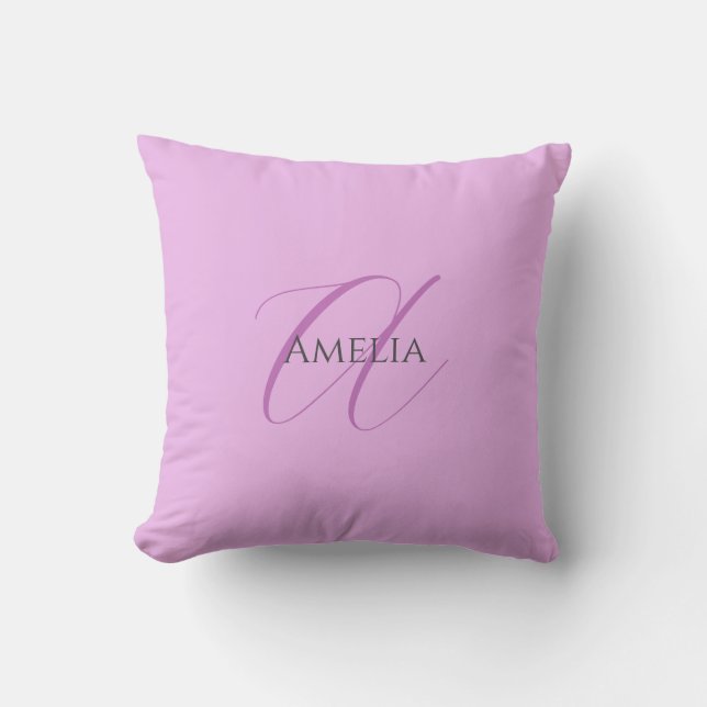 Coussin Nom Monogramme Lettre initiale Orchid & Lilac (Recto)