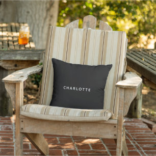 Coussin Nom noir et blanc simple