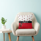 Coussin Nom noir rouge de scarabées de Ladybird d'insecte (Chaise)