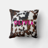 Coussin Nom Patchwork Cowhide Imprimer Western Rustic Rose (Verso)