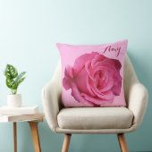 Coussin Nom personnalisable Amy joli rose rose rose floral (Chaise)