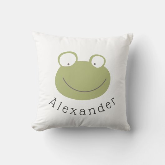 Coussin Nom personnalisable Cute Frog (Recto)