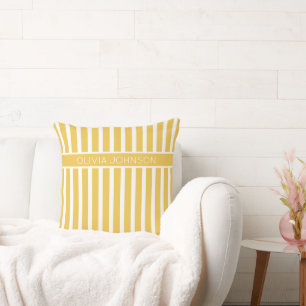 Coussin Nom Personnalisable Jaune d'été
