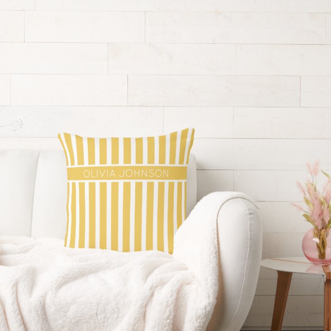 Coussin Nom Personnalisable Jaune d'été (Canapé)
