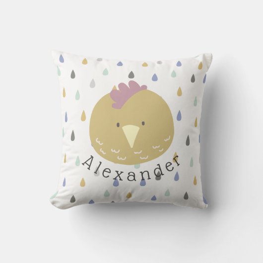 Coussin Nom personnalisable Poulette mignonne (Recto)