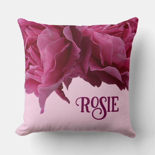Coussin Nom personnalisable Rosie joli rose abstrait migno (Recto)