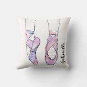 Coussin Nom personnalisé Ballet rose (Verso)