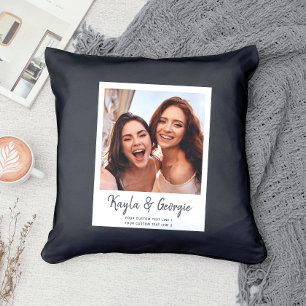 Coussin Nom personnalisé Bestie Photo Amis Soeurs BFF Fun