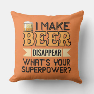 Coussin nom personnalisé Bière Superpuissance