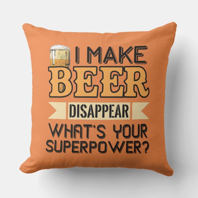 Coussin nom personnalisé Bière Superpuissance (Recto)