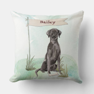 Coussin Nom personnalisé Black Lab Pet Dog