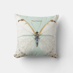 Coussin Nom personnalisé Bleu Bleu Bleu Bleu Papillon Lanc