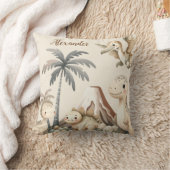 Coussin Nom personnalisé Boho Cute Dinosaur (Couverture)