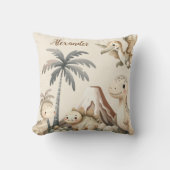 Coussin Nom personnalisé Boho Cute Dinosaur (Recto)