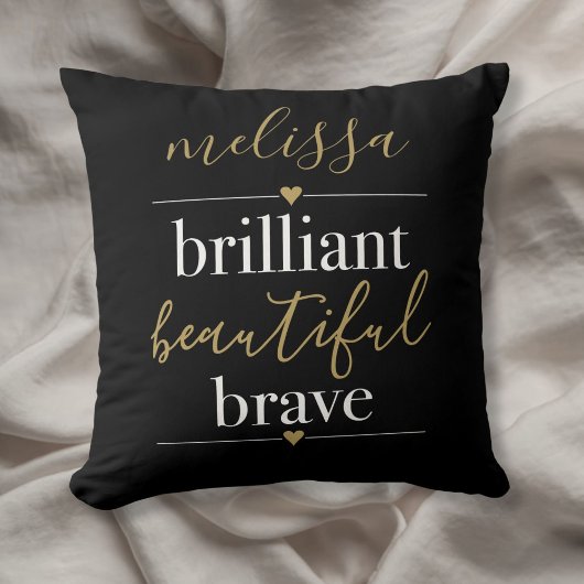 Coussin Nom personnalisé brillant beau courageux