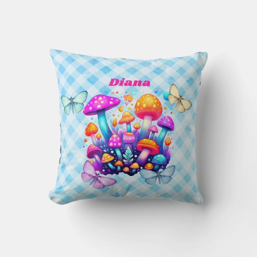 Coussin Nom personnalisé Champignons (Recto)