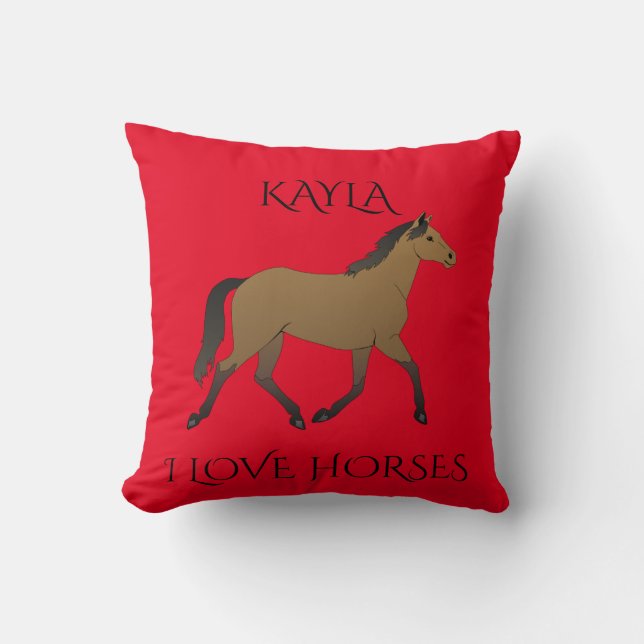 Coussin Nom personnalisé de l'oreiller pour lancer le chev (Recto)