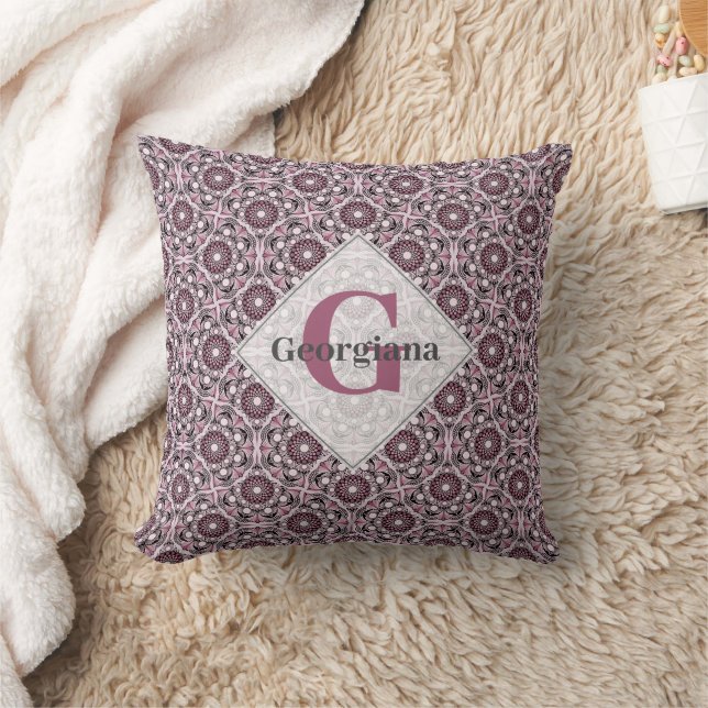 Coussin Nom Personnalisé Déco Rose Dusky Cherry Blossom Ma (Couverture)