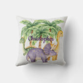 Coussin Nom personnalisé Dinosaures Palmiers (Verso)