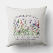 Coussin Nom personnalisé Dire un Fleur sauvage de citation (Verso)