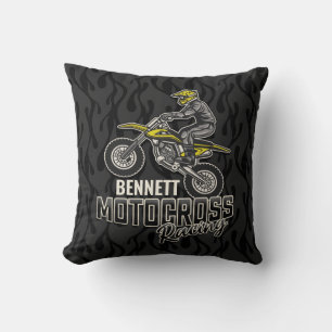 Coussin Nom personnalisé Dirt Vélo Rider Motocross Racing