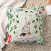 Coussin Nom personnalisé du lapin mignon (Couverture)
